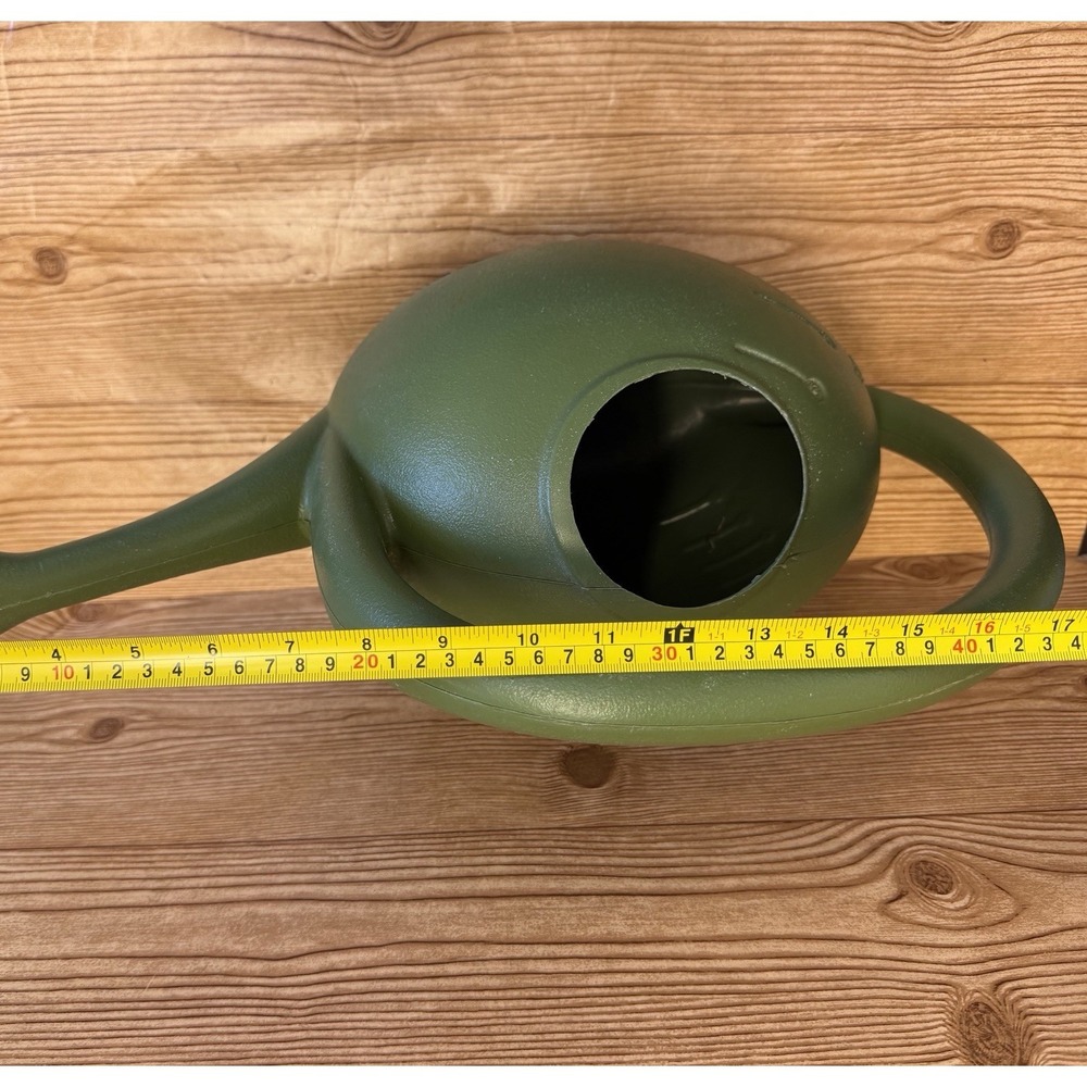 Vtg Akro-Mils Green Round Plastic Watering Can Retro 70s Indoor Outdoor Plants - Picture 8 of 8